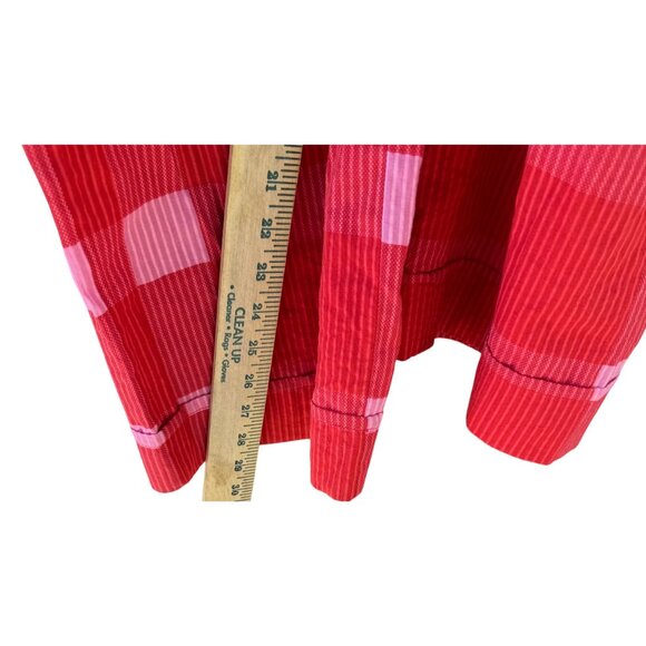 Anthropologie Porridge Womens Medium Red & Pink Plaid Wide-Leg Pants 100% Cotton - Picture 9 of 14